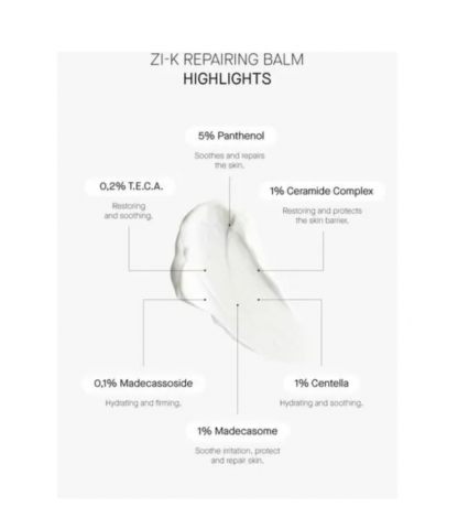 Transparent Lab ZI-K CICA Repairing Balm, 100ml, Восстанавливающий бальзам для лица и тела с центеллой, пантенолом и церамидами, для сухой, чувствительной и раздражённой кожи, 100 мл