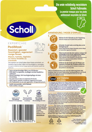 SCHOLL Fussmaske mit Manukahonig, 1 St, Шолль Маска-носочки для ног с мёдом манука, питание и восстановление, 1 шт