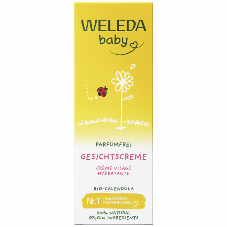 WELEDA Calendula Gesichtscreme parfuemfrei, 50 ml, Детский крем для лица с календулой и миндальным маслом без отдушки, 50 мл