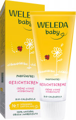 WELEDA Calendula Gesichtscreme parfuemfrei, 50 ml, Детский крем для лица с календулой и миндальным маслом без отдушки, 50 мл