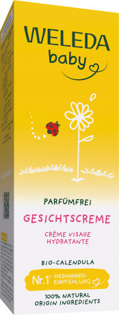 WELEDA Calendula Gesichtscreme parfuemfrei, 50 ml, Детский крем для лица с календулой и миндальным маслом без отдушки, 50 мл