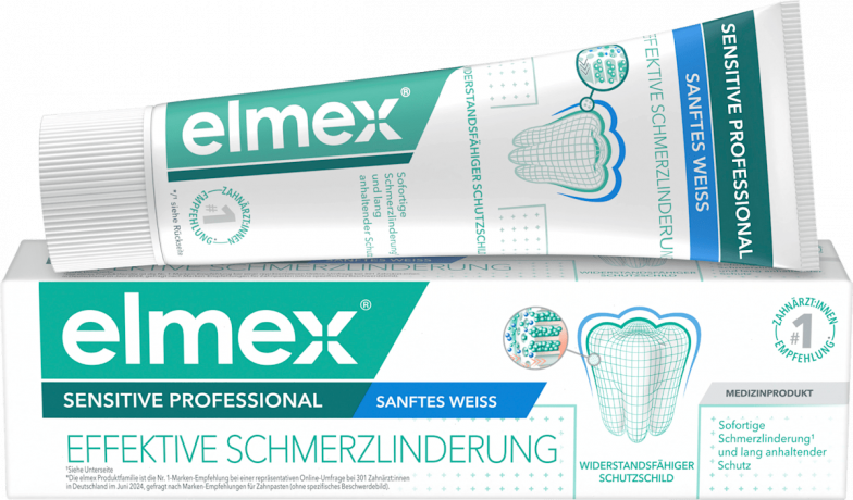 elmex Zahnpasta Sensitive Professional Sanftes Weiss, 75 ml, Зубная паста Sensitive Professional Sanftes Weiss с аргинином для чувствительных зубов и мягкого удаления окрашиваний, 75 мл