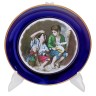Lindner Kueps Bavaria Kobalt, Линднер Купс Бавария Коллекционная кобальтовая тарелка "Мальчики, поедающие виноград и дыню" 19см х 2см