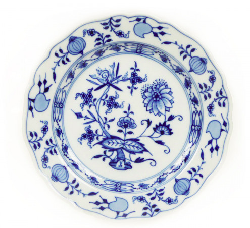 Meissen Zwiebelmuster kobaltblau - weißer Rand Teller 18 cm, Мейсен Фарфоровая кобальтовая тарелка с узором 18 см