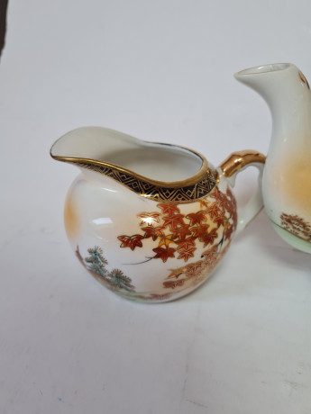 Фарфоровый чайный набор: чайник, молочник, сахарница, Япония, 1960-70гг.