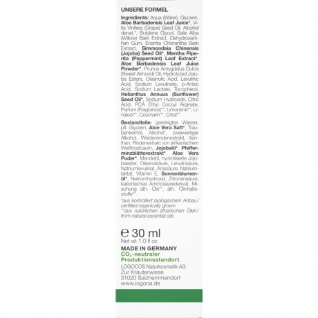 Logona Mattierendes Feuchtigkeitsfluid Bio-Minze & Salicylsaure aus der Weidenrinde Матирующий увлажняющий флюид с органической мятой и салициловой кислотой из коры ивы