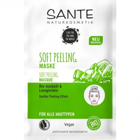 Sante Soft Peeling Maske Bio-Jojobaol & Lavagestein  Мягкая маска-пилинг с органическим маслом жожоба и лавовым камнем