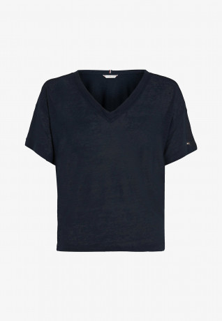 Tommy Hilfiger V NECK RELAXED FIT Basic T-shirt desert sky V NECK RELAXED FIT Базовая футболка небо пустыни