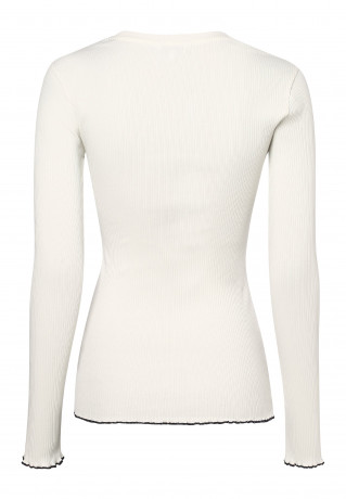 Tommy Hilfiger SLIM FRILL SCOOP-NK LS Jumper ecru SLIM FRILL SCOOP-NK LS Джемперы экрю