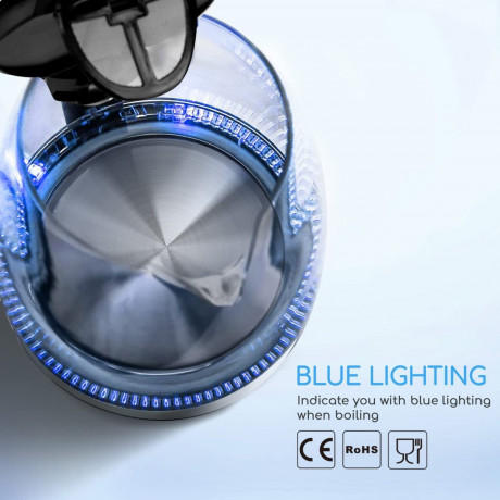 Aigostar Aigostar Wasserkocher Boro-Silikatglas, 1,7 l, 2200,00 W, Abschaltautomatik, Uberhitzungsschutz  Trockenkochschutz  Чайник Айгостар боросиликатное стекло, 1,7 л, 2200,00 Вт, автоматическое отключение, защита от перегрева, защита от выкипания