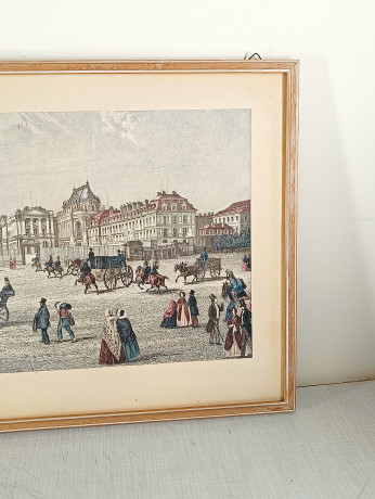 Картина винтажная "Версальский дворец", графика, в раме, 52.5 х 30 см, Германия, 1980-90гг.