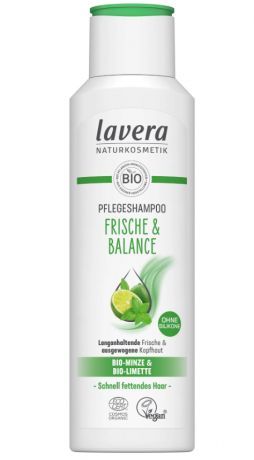 Lavera Shampoo Frische & Balance, Лавера Шампунь Свежесть и Баланс с органической мятой и органическим лаймом  для жирных волос, 250 мл