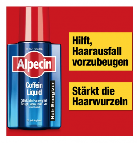 Alpecin Coffein-Liquid 200ml, Жидкий крем с кофеином, предотвращает выпадение волос, 200 мл