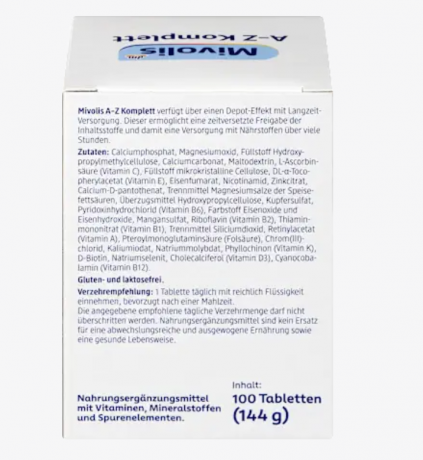 Mivolis A-Z Komplett Depot 2st, Комплексные витамины от А до Z Komplett Depot 2st, более 20 витаминов, 100 шт x 2 упаковки