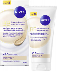 NIVEA BB Tagespflege 5in1 Heller Hauttyp LSF 15, 50 ml, Нивеа BB крем для лица 5 в 1, SPF 15, для светлого тона кожи, выравнивание и увлажнение, 50 мл