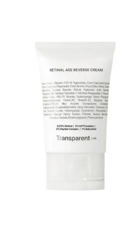 Transparent Lab Retinal Age Reverse Cream 50ml, Крем для лица с ретинолом  антивозрастной, от морщин, с пептидами, бакучиолом и гиалуроновой кислотой, 50 мл