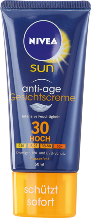 NIVEA SUN Солнцезащитный крем	 Антивозрастной эффект Gesicht LSF 30, 50 мл