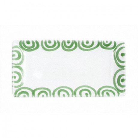 Gmundner Keramik Gmundner Keramik Grungeflammt Snackschale 22x11x2,7 cm Керамическая чаша Gmundner с зеленым пламенем 22x11x2,7 см