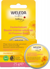 WELEDA CALENDULA Zauberbalsam, 25 g, Универсальный защитный бальзам Calendula для сухих участков кожи и губ, с рождения, 25 г