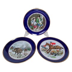 Lindner Kueps Bavaria Kobalt, Линднер Купс Бавария Коллекционная кобальтовая тарелка &quot;Кабаны&quot; 19см х 2см 1