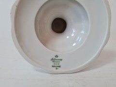 Seltmann Weiden Bavaria Подсвечник белый с зеленым цветочным узором, 9см х 9см, Германия, 1960-70гг.