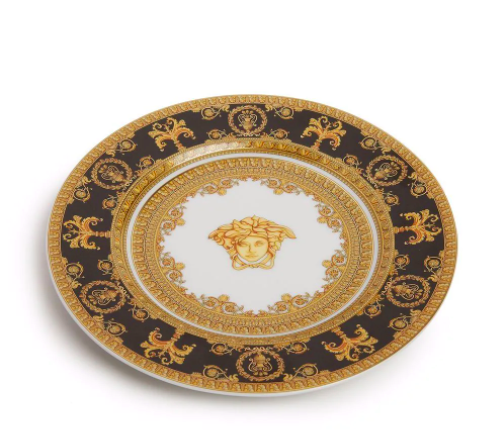Rosenthal Versace I love Baroque - Nero Brotteller 18 cm, Розенталь Версачи Фарфоровая тарелка серии "Я люблю барокко" в черном 18 см, 1шт