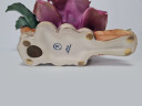 Capodimonte Italy Декоративная фигурка роза фиолетово-розовая с листьями, 10см x 19см, Италия, 1960-70гг.
