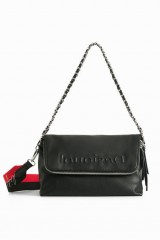 Desigual Umhangetasche Logo Cумка на цепочке и с текстильным ремнем через плечо, черная