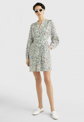Tommy Hilfiger COASTAL FLORAL PRINT MINI  Shirt dress coastal floral ditsy spring lime COASTAL FLORAL PRINT MINI Платье-рубашка прибрежный цветочный дитси весенний лайм