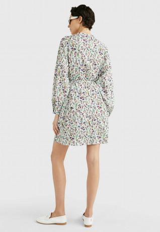 Tommy Hilfiger COASTAL FLORAL PRINT MINI Shirt dress coastal floral ditsy spring lime COASTAL FLORAL PRINT MINI Платье-рубашка прибрежный цветочный дитси весенний лайм