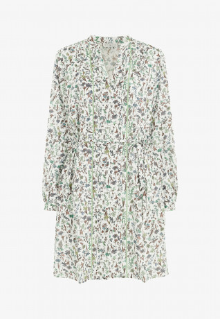 Tommy Hilfiger COASTAL FLORAL PRINT MINI Shirt dress coastal floral ditsy spring lime COASTAL FLORAL PRINT MINI Платье-рубашка прибрежный цветочный дитси весенний лайм