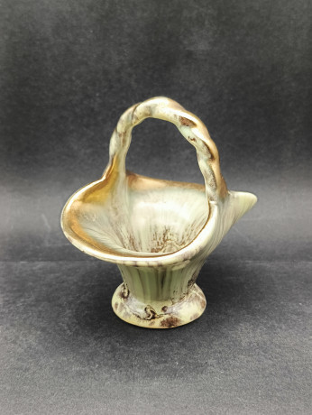 Конфетница винтажная Jasba Pottery в виде корзинки, перламутр, керамика, 12 х 11 см, Германия, 1970-80гг.
