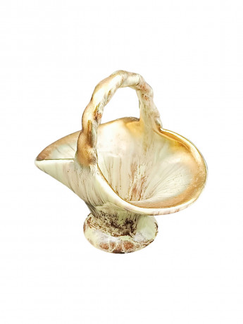 Конфетница винтажная Jasba Pottery в виде корзинки, перламутр, керамика, 12 х 11 см, Германия, 1970-80гг.