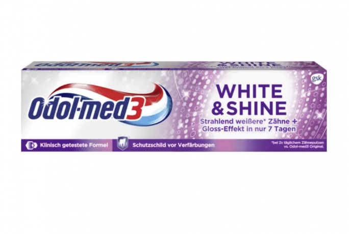 Odol med3 White & Shine Zahnpasta , Зубная паста отбеливающая, очистка микрочастицами, 75 мл