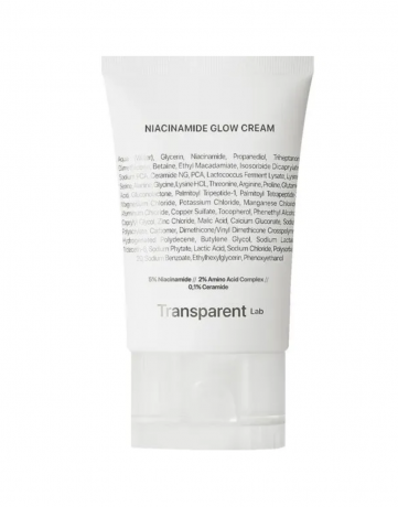 Transparent Lab Niacinamide Glow Cream, Крем для лица с ниацинамидом 5% увлажняющий, выравнивающий тон, от несовершенств и тусклости, с керамидами, 50 мл