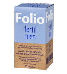 Folio Fertil Men, 30st, Витамины для мужчин при планировании беременности Folio Fertil Men, 30 таблеток, фолиевая кислота, цинк, селен, для мужской фертильности