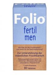 Folio Fertil Men, 30st, Витамины для мужчин при планировании беременности Folio Fertil Men, 30 таблеток, фолиевая кислота, цинк, селен, для мужской фертильности