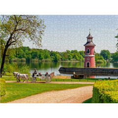 CALVENDO Puzzle CALVENDO Puzzle Der Leuchtturm am Grossteich in Moritzburg Пазл CALVENDO Puzzle Маяк у большого пруда в Морицбурге