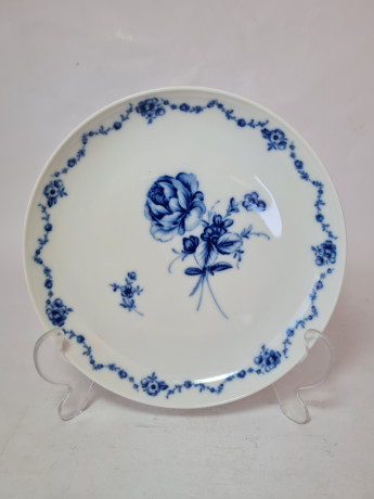 Кофейное трио винтажное Lottine, белый фарфор с розами в сине-голубых тонах, 9,5 x 6,5 см / 14 см / 18 см, Германия, 1960-70гг.