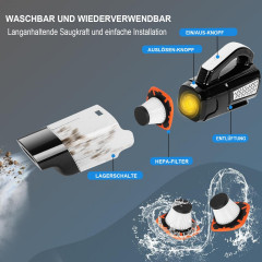 Mutoy Mutoy Akku-Handstaubsauger Akku-Handstaubsauger,10000Pa Handstaubsauger,Kabellos Autostaubsauger, mit wiederaufladbarer 2000mAh Batterie und Hepa-Filter, 3x2000mAh wiederaufladbare,Nass/Trocken,mit Waschbar HEPA-Filter  Беспроводной ручной пылесос M