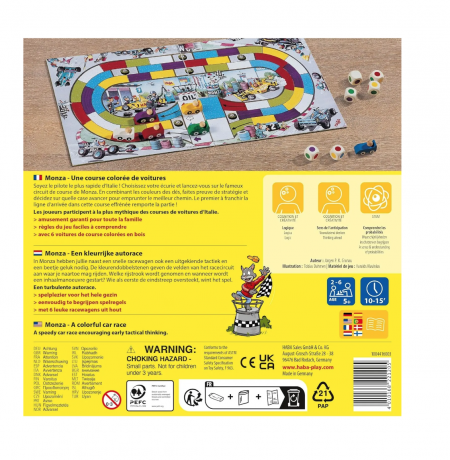 HABA Monza Gesellschaft fur Kinder 302204, HABA Настольная игра Монца, детская версия (Германия), дерево, развивает логику, счёт и цвета, от 5 лет