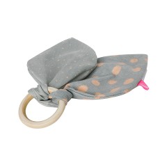 Motherhood Beissring aus Holz mit Baumwollblatter Деревянный прорезыватель с хлопковыми листьями