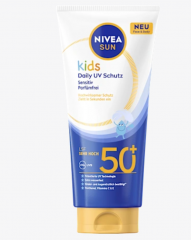 NIVEA SUN Sonnenmilch Kids sensitiv, daily uv Schutz, LSF 50+, Солнцезащитный лосьон для чувствительной кожи детей, ежедневная защита от УФ-излучения, SPF 50+, 100 мл