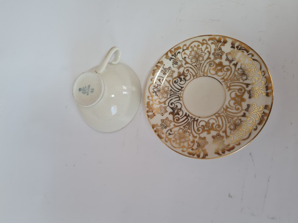 Porzellanfabrik Gareis, Kühnl & Co (GKC), ГКС Фарфоровое чайное трио с позолотой, Германия 1960г.