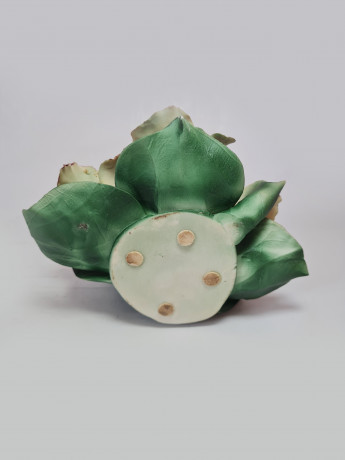 Capodimonte Italy Декоративная фигурка "Роза и лилии с листьями", 15см x 15см, Италия, 1960-70гг.