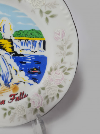 Scheffield Japan Classic Фарфоровая декоративная тарелка "Ниагарский водопад", 16 см, Япония, 1960-70гг.