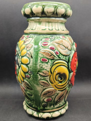 Ваза винтажная большая Scheurich, в ярких тонах, керамика, 25.5 см, Германия, 1970-80гг.