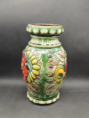 Ваза винтажная большая Scheurich, в ярких тонах, керамика, 25.5 см, Германия, 1970-80гг.