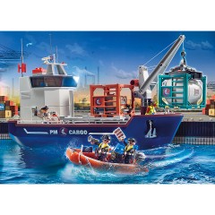PLAYMOBIL PLAYMOBIL 70769 Grosses Containerschiff mit Zollboot PLAYMOBIL 70769 Большой контейнеровоз с таможенным катером