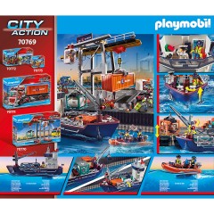 PLAYMOBIL PLAYMOBIL 70769 Grosses Containerschiff mit Zollboot PLAYMOBIL 70769 Большой контейнеровоз с таможенным катером